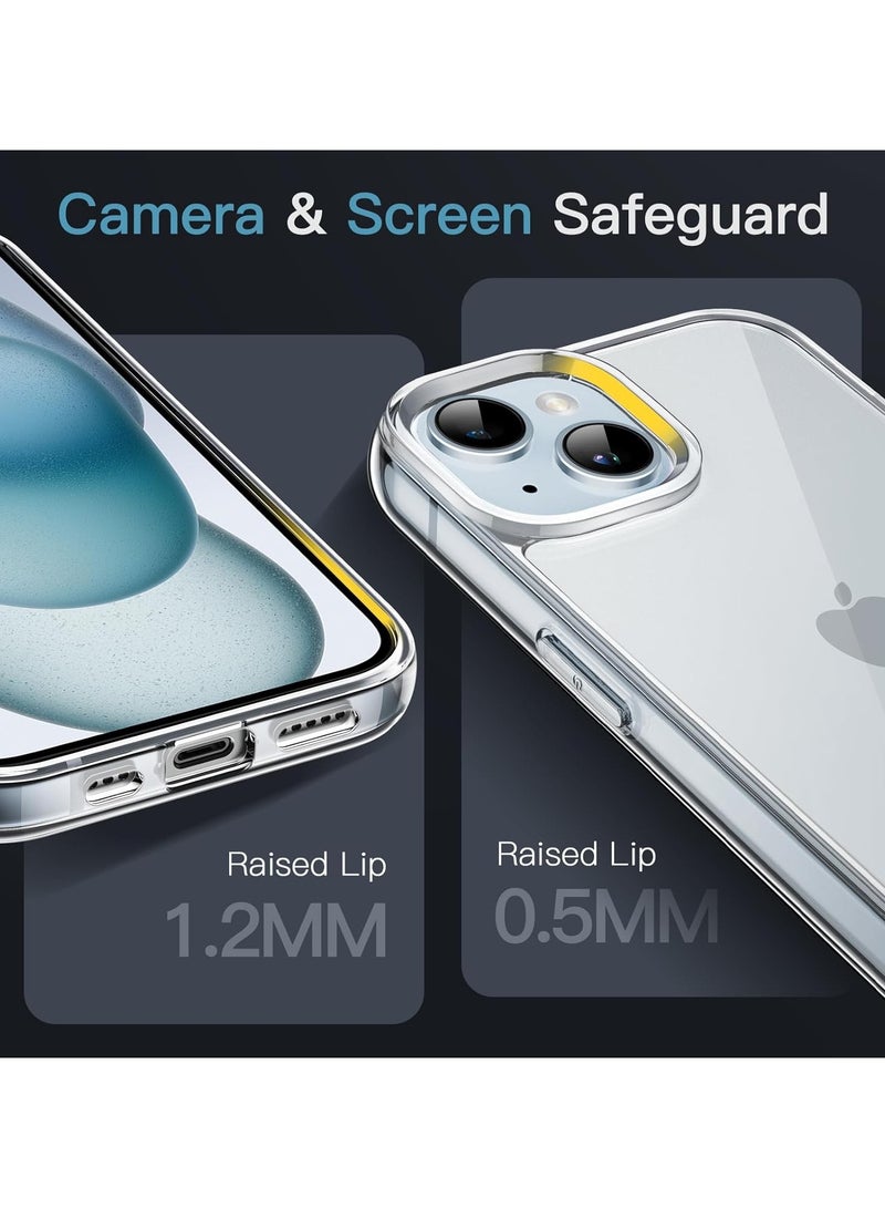 Mismo Clear Shockproof Case for iPhone 15 – Ultra Thin Transparent TPU Cover, Anti-Scratch & Anti-Yellowing Crystal Clear Protective Bumper Case - Clear - Image 4