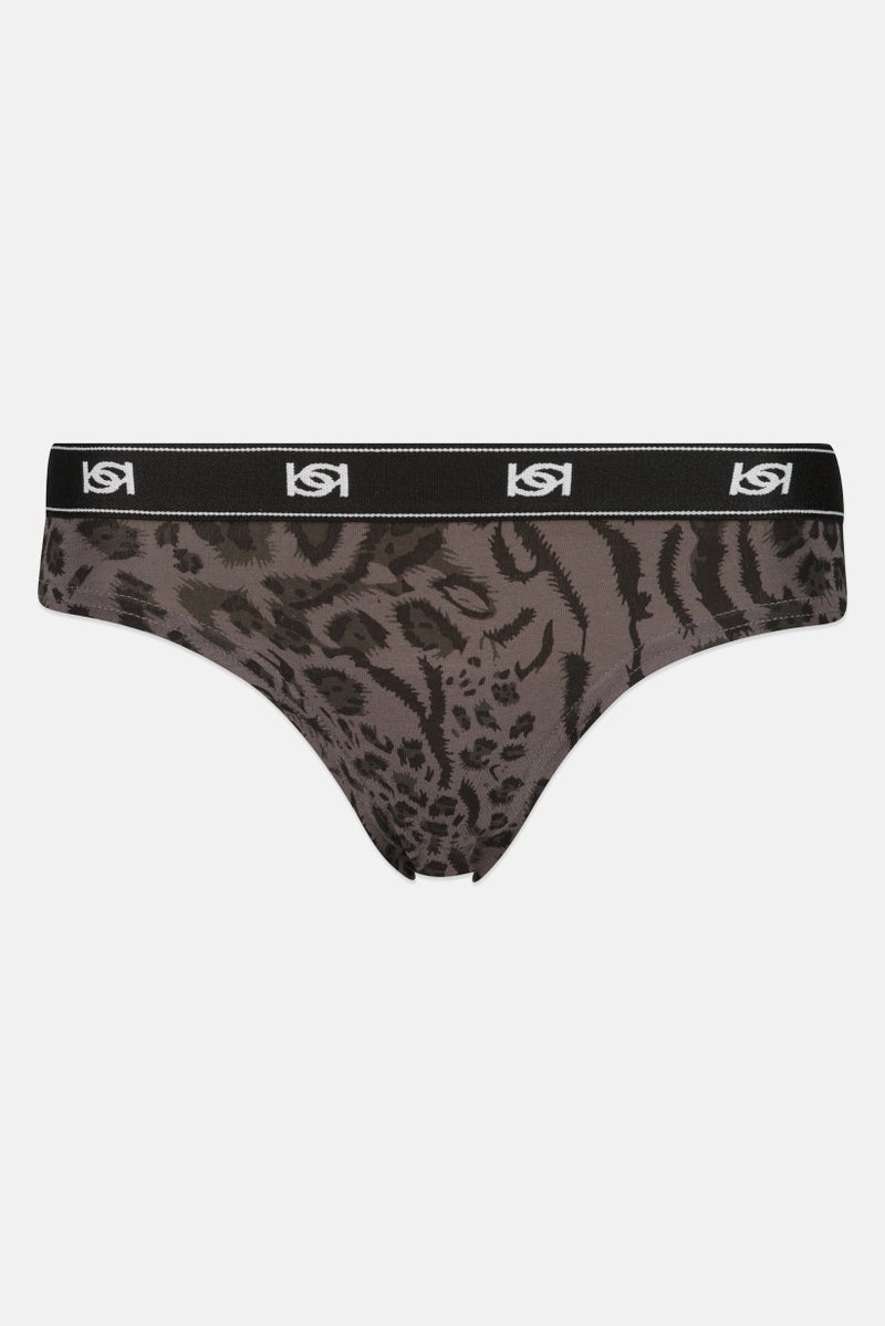 bebe Women 3 Pcs Graphic Print Cheeky Panty, Multicolor - Image 4