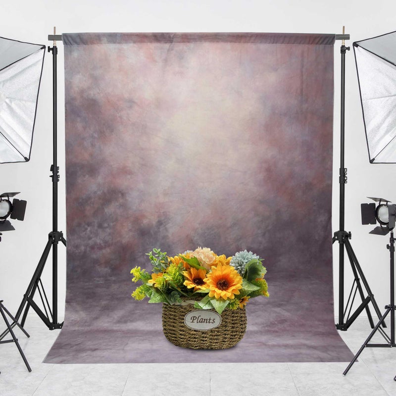 Haboke Abstract Professional Photography Backdrop for Portrait Photo Props Booth Background Photoshoot Studio with Polyester Fabric Roller Pocket on Top (8x10,Purple,No Stand) - Image 4
