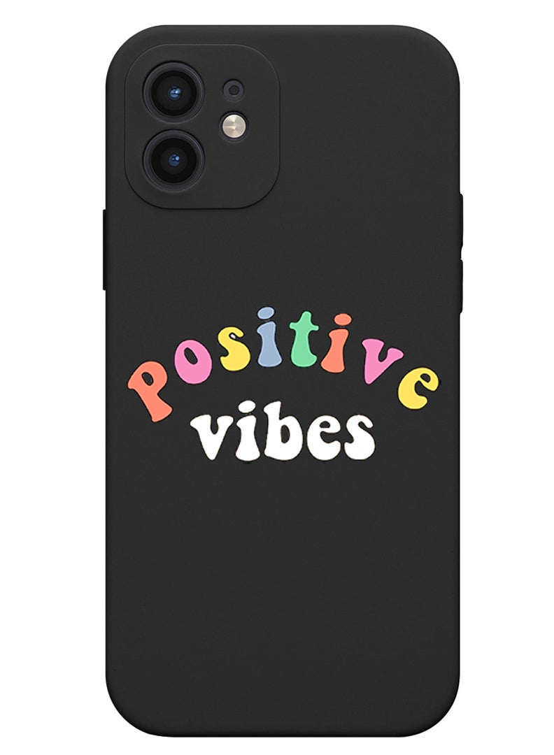 Theodor Protective Slim Fit Case Liquid Silicone Cover with Full Body Protection Anti-Scratch Shockproof Case For iPhone 12 Black  - Powerpuff - Image 1