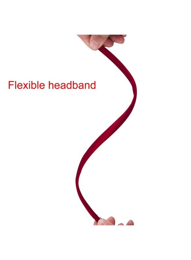 Duufin 30 Pieces Satin Headbands 1cm Colorful Headband Girls DIY Craft Headbands Satin Covered Headband for Girls - Image 3