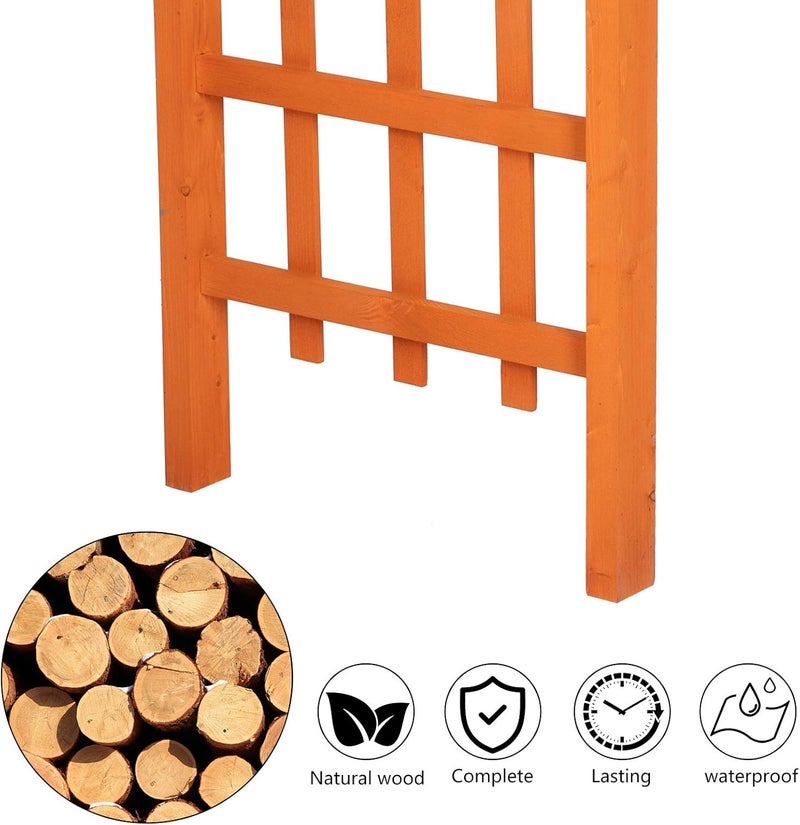 VINGLI 85in Wooden Arbor, Wedding Arch for Ceremony, Wood Trellis for Plant Climbing, Christmas Decor Pergola for Garden Backyard, Lawn (Teak) - Image 5