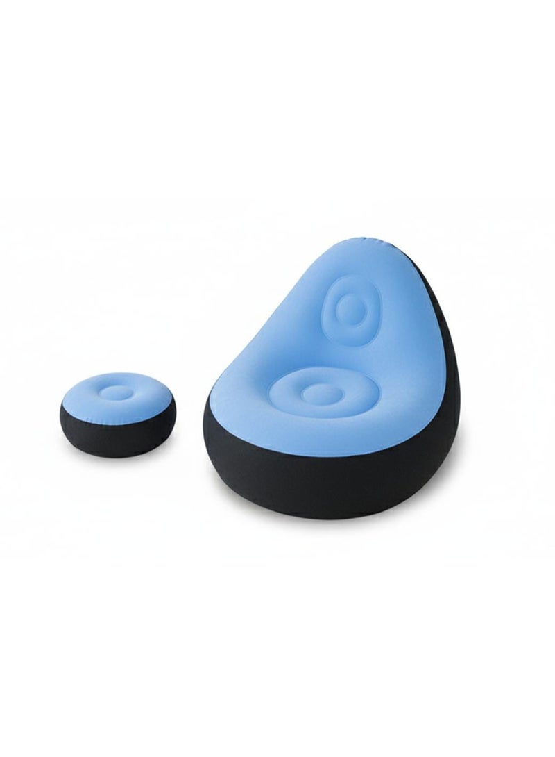 سبيس شوب كرسي استرخاء قابل للنفخ مع مسند للقدمين ومضخة هواء مثالي لغرفة المعيشة أو غرفة النوم مريح ويوفر المساحة مناسب للقراءة والألعاب والاسترخاء في الأماكن المغلقة والمفتوحة - Image 1