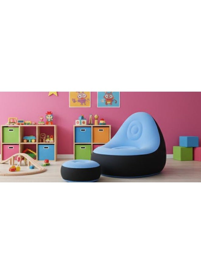 سبيس شوب كرسي استرخاء قابل للنفخ مع مسند للقدمين ومضخة هواء مثالي لغرفة المعيشة أو غرفة النوم مريح ويوفر المساحة مناسب للقراءة والألعاب والاسترخاء في الأماكن المغلقة والمفتوحة - Image 5