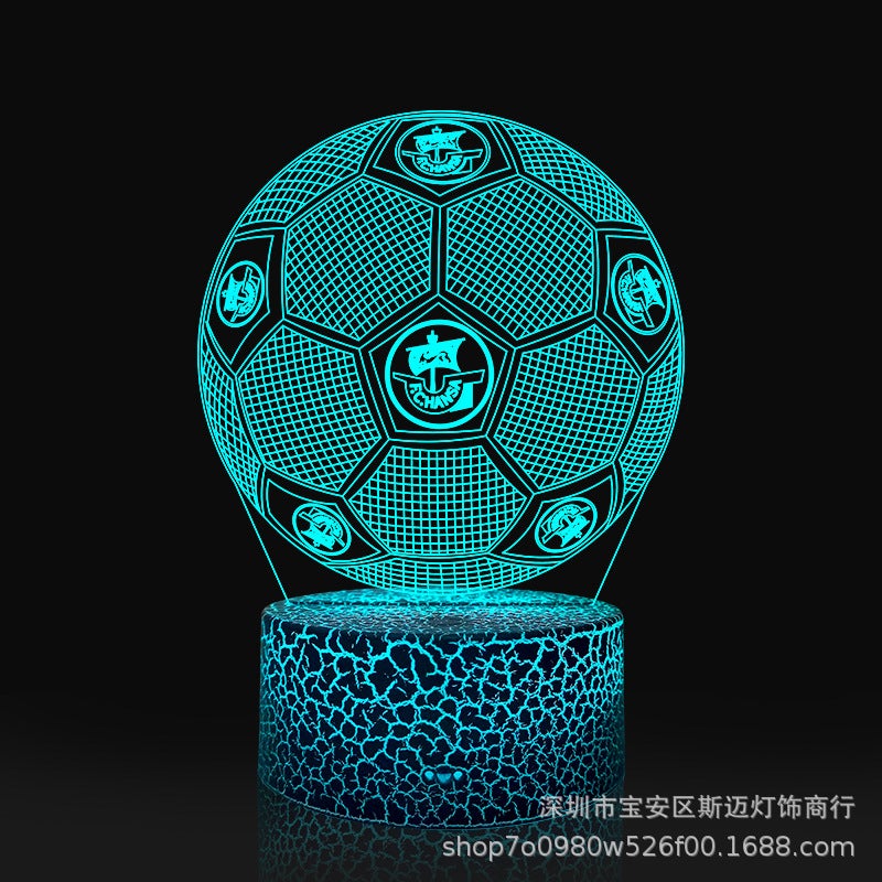 Football Night Light Export Led Creative 3D Acrylic Battery Colorful Touch Remote Control Desk Lamp - Image 1