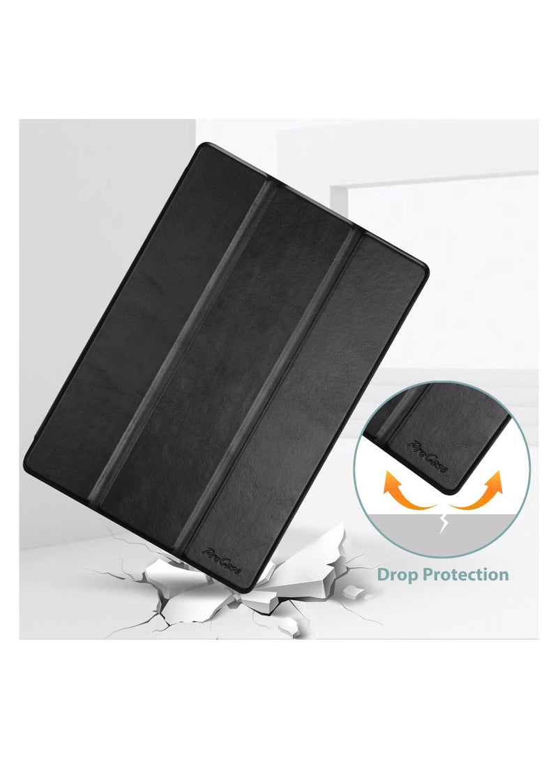 Procases Slim Stand PU Leather Smart Cover with Pencil Holder for 12.4 Galaxy Tab S8+ 2022 Black - Image 2
