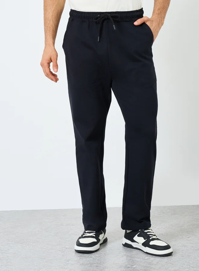 Styli Pack of 2 - Solid Straight Open Hem Terry Joggers