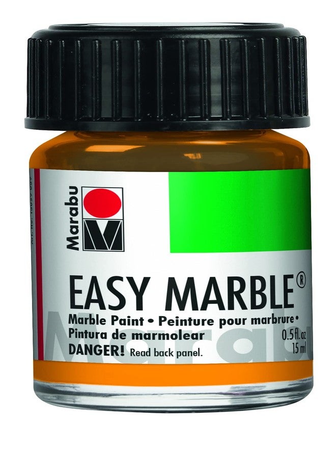 Marabu Easy Marble Paint - Metallic Orange - Set Your Creativity Alight with the Warm Glow of a Sun-Kissed Horizon in This Metallic Orange Shade - 15ml