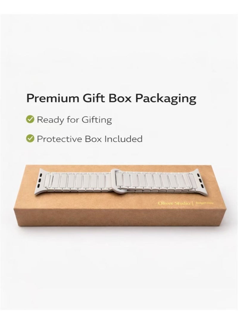 حزام سيليكون مغناطيسي متوافق مع Apple Watch مقاس 42/44/45/46/49 مم، حزام رياضي ناعم بديل بإغلاق مغناطيسي آمن لسلسلة 1–10 و SE و Ultra - Image 5