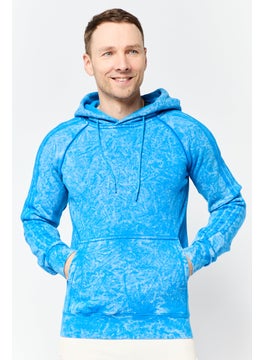 adidas Originals Men Sportswear Fit Long Sleeve Outdoor Hoodie, Washed Blue  - Image 1