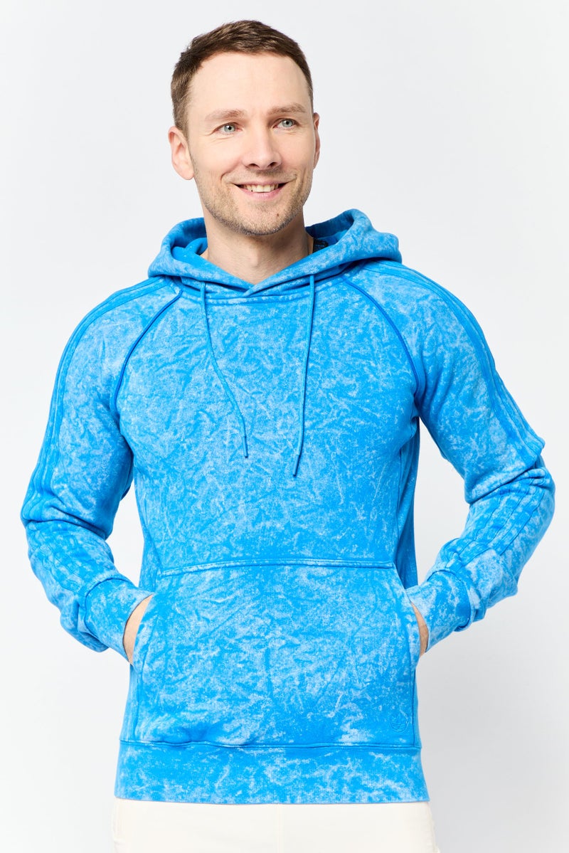 adidas Originals Men Sportswear Fit Long Sleeve Outdoor Hoodie, Washed Blue - Image 1
