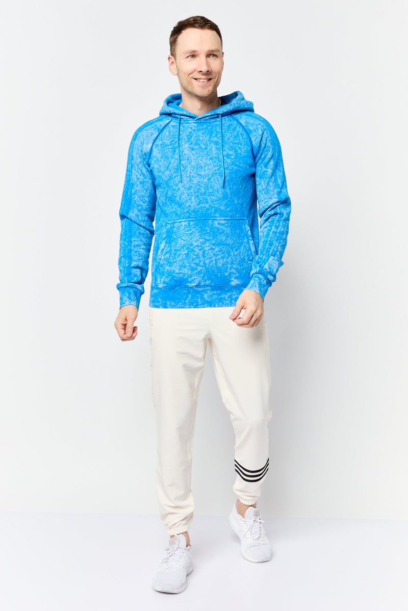 adidas Originals Men Sportswear Fit Long Sleeve Outdoor Hoodie, Washed Blue - Image 4