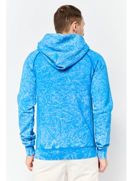 adidas Originals Men Sportswear Fit Long Sleeve Outdoor Hoodie, Washed Blue  - Image 2
