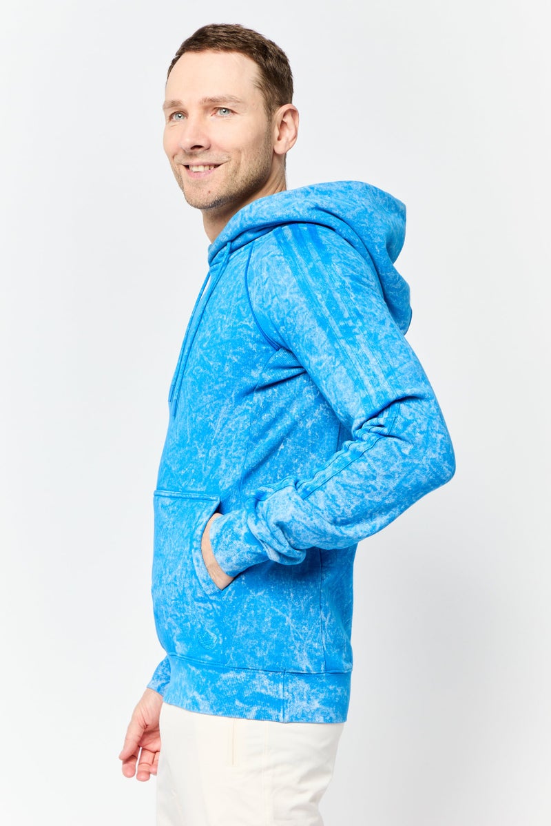adidas Originals Men Sportswear Fit Long Sleeve Outdoor Hoodie, Washed Blue - Image 3