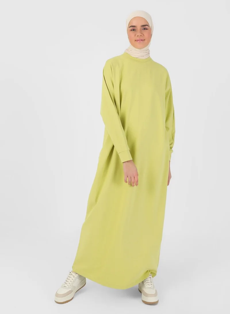 Refka by modanisa Cuffed Sleeve Knitted Dress