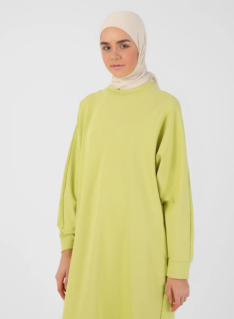 Refka by modanisa Cuffed Sleeve Knitted Dress
