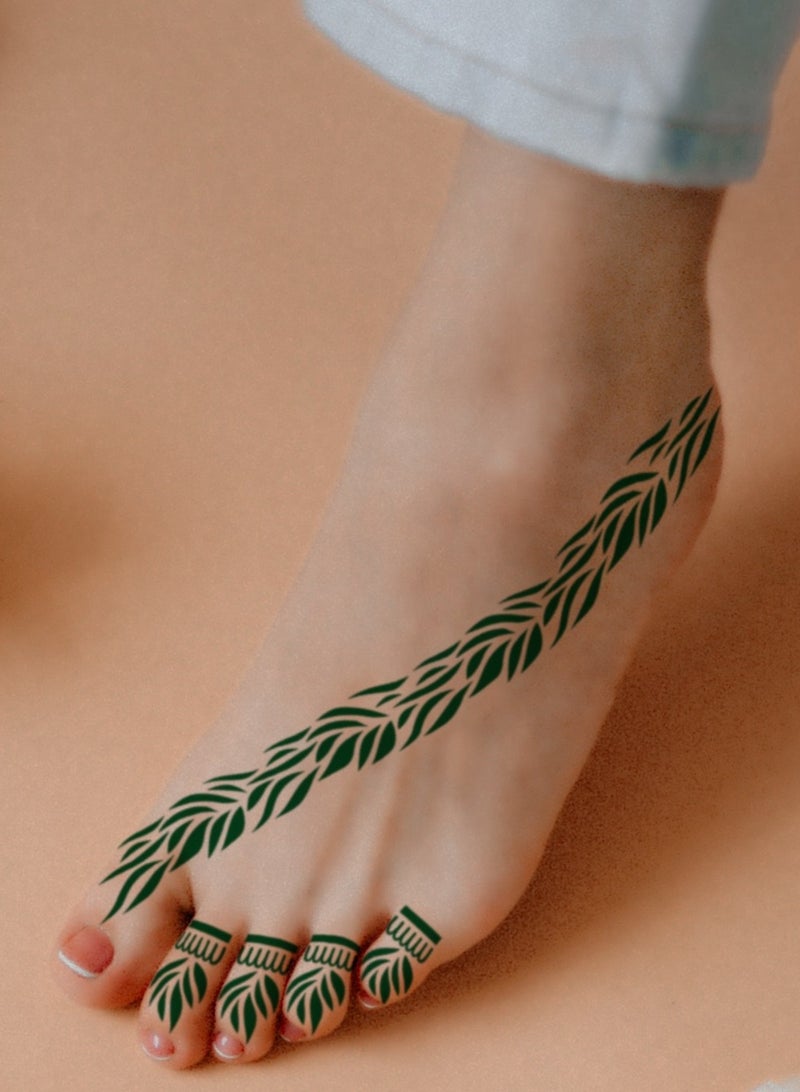 AROAQ Henna Tattoo Stencils,  Indian Temporary Tattoo Templates, Multi-purpose Removable Tattoo Stickers, Durable Body Art Stencil For Women Girls And Kids, ( S3472, 1Pc ) - Image 4