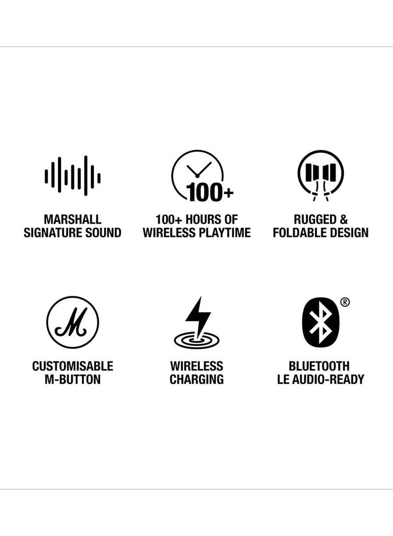 Marshall Fields Marshall Major V Bluetooth Headphones - Foldable Bluetooth Wireless Headphones Bluetooth with 100+ Hours of Playtime  - Black - Image 5