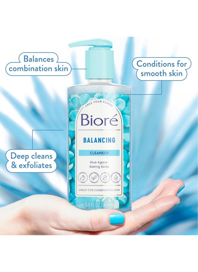 Biore Balancing Face Wash, Cleanser For Combination Skin, Ph Balanced Face Cleanser, Vegan, Cruelty Free 6.77 Oz, Pack Of 3  - Image 2