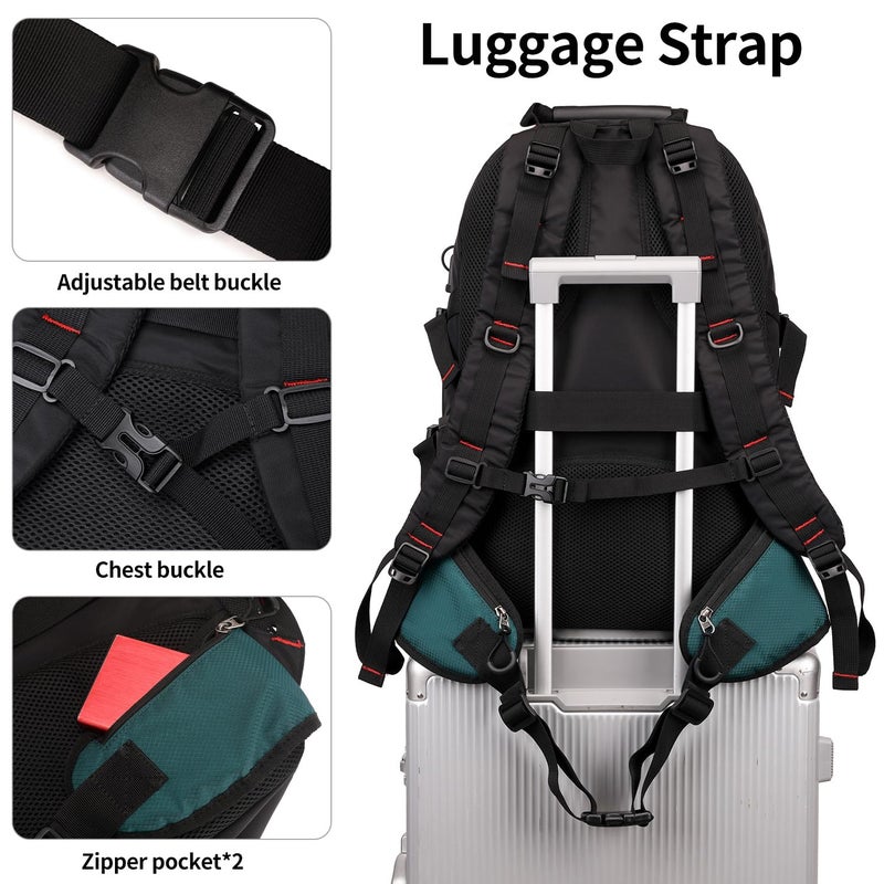 NerIion Nerlion 40L Hiking Backpack Travel Backpack for Men Women Camping Waterproof Outdoor Hiking Daypack Lightweight Backpack (Dark Green) - Image 4