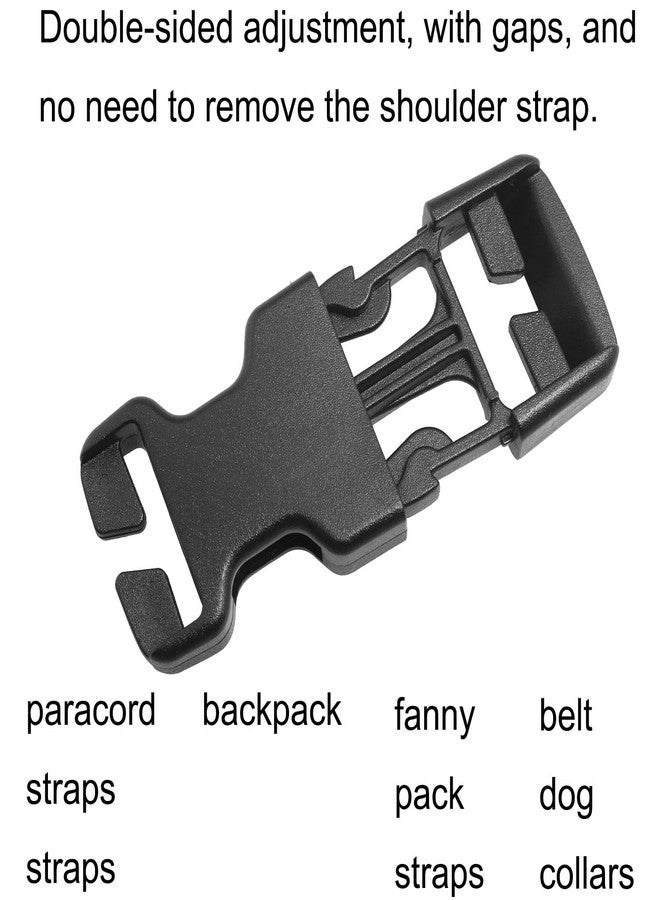 LUORNG No Sewing Required Buckle 6PCS 25mm Multi-Size Black Plastic Non-Slip Quick Release Buckles Repair Kit for Backpack Bag, Adjustable Release Buckles - Image 4