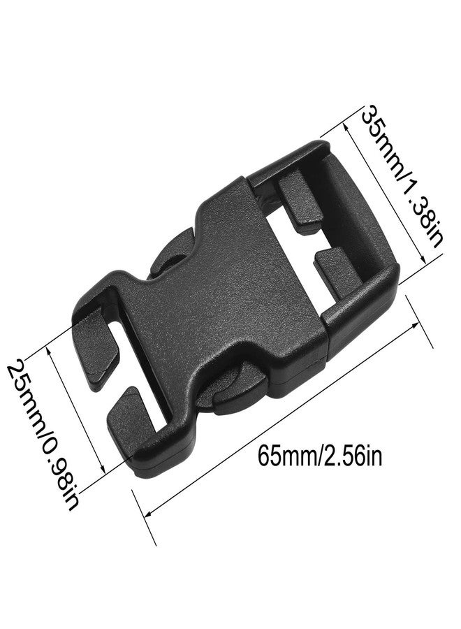 LUORNG No Sewing Required Buckle 6PCS 25mm Multi-Size Black Plastic Non-Slip Quick Release Buckles Repair Kit for Backpack Bag, Adjustable Release Buckles - Image 2