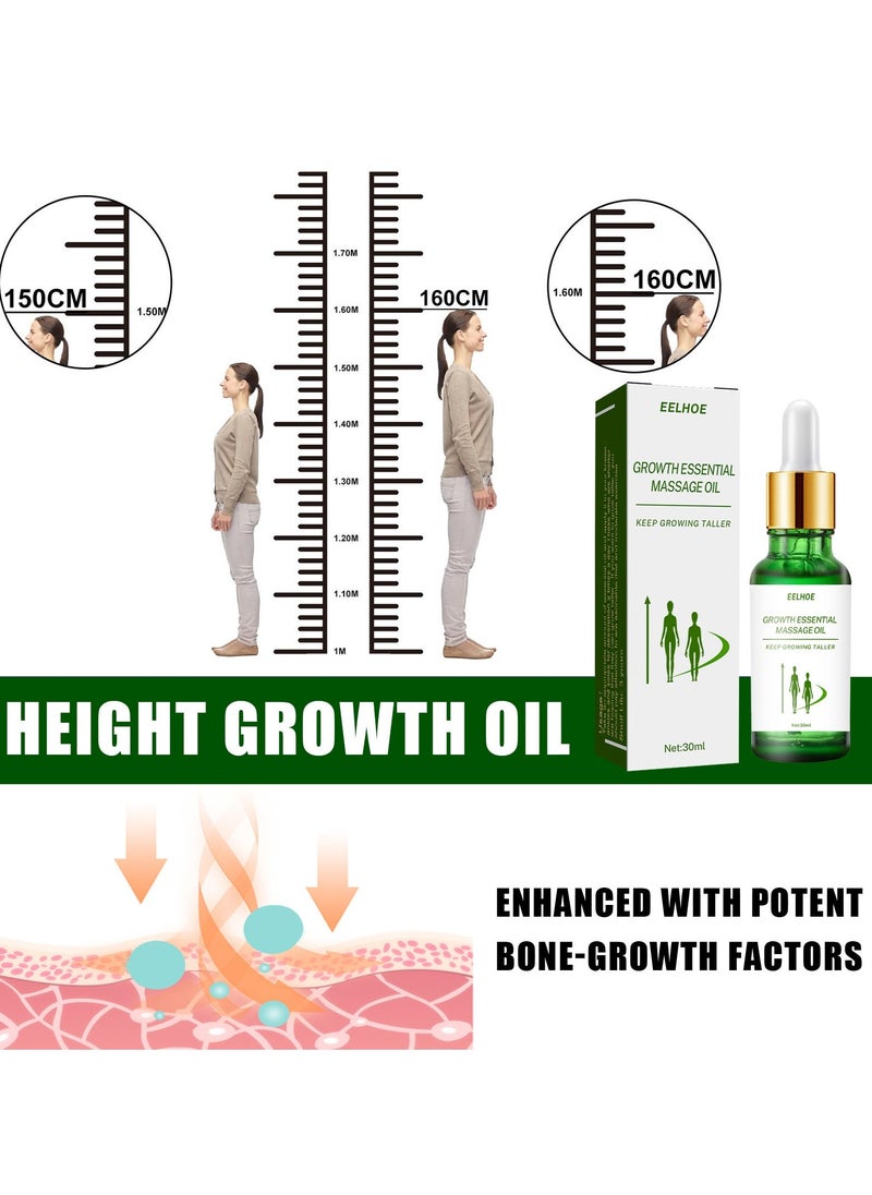 Height growth care oil, plant heightening essential oil, plantar acupoint stimulation, healthy massage essential oil 30 ml