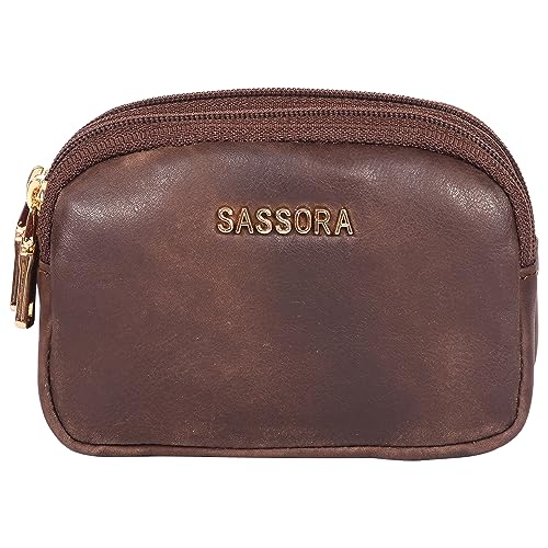 Sassora Genuine Leather Women Coin Pouch (Brown) - Image 1