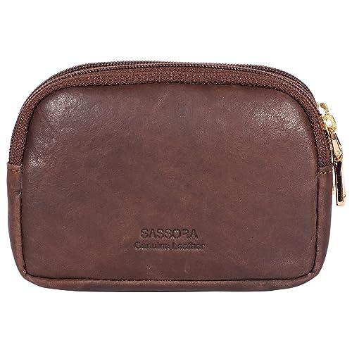 Sassora Genuine Leather Women Coin Pouch (Brown) - Image 5