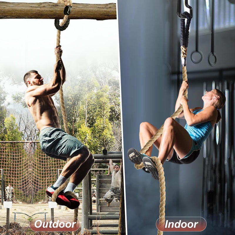 Keepark Climbing Rope 1.5 Inch Diameter 10FT 15FT 20FT 25FT 30FT 35FT Gym Climbing Rope for Fitness & Strength Training, Workout Exercises Climbing Rope for Adults Kids Outdoor or Home Indoor - Image 4