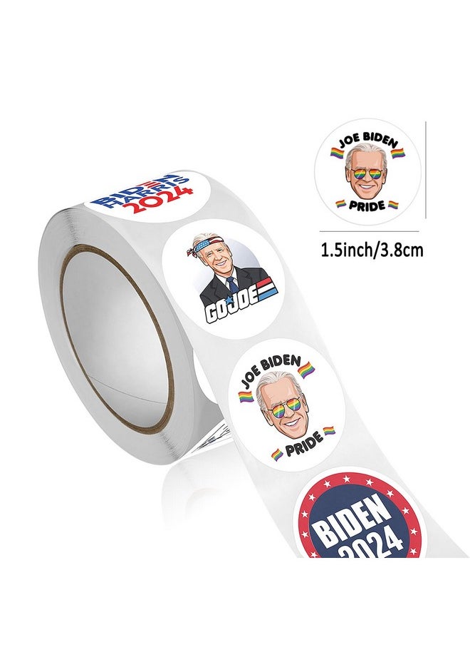HighMount - 2024 Joe Biden Stickers Roll 500Pcs - Funny Presidential Election Usa American Flag Decals - Easy Stick & Removeable For Scarpbook Window Tumblers Water Bottles Teens - Image 1