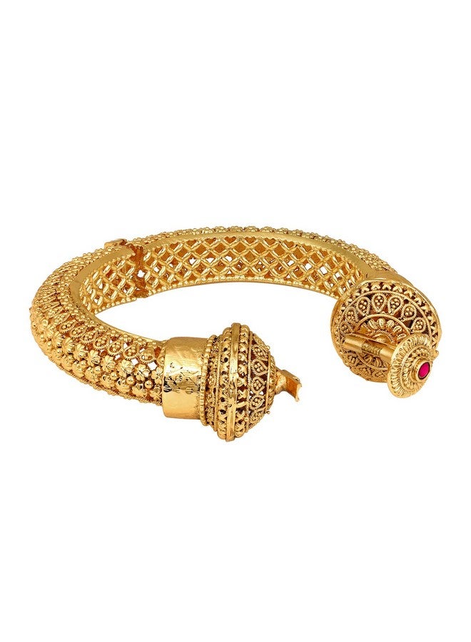 بيورا سوار كادا من بيورا مطلي بالذهب، قطعة واحدة سميكة قابلة للفتح، مجوهرات جوخرو التقليدية للنساء (مقاس 2.4 بوصة) - Image 5