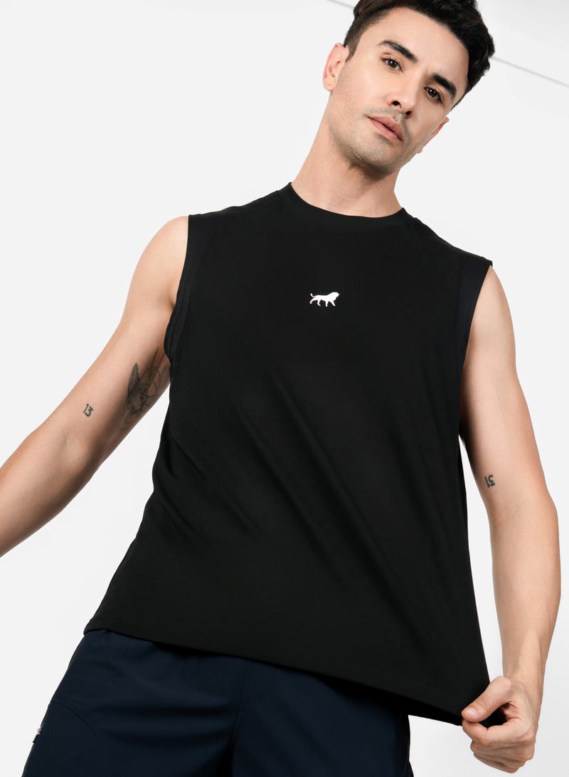 انكسيخ UNXAGE Origin Muscle Tank Top for Men - Premium Cotton Blend Sleeveless Tank Top| Breathable Workout Tank | Black - Image 1