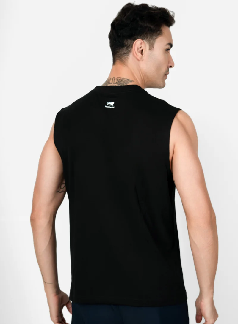 انكسيخ UNXAGE Origin Muscle Tank Top for Men - Premium Cotton Blend Sleeveless Tank Top| Breathable Workout Tank | Black