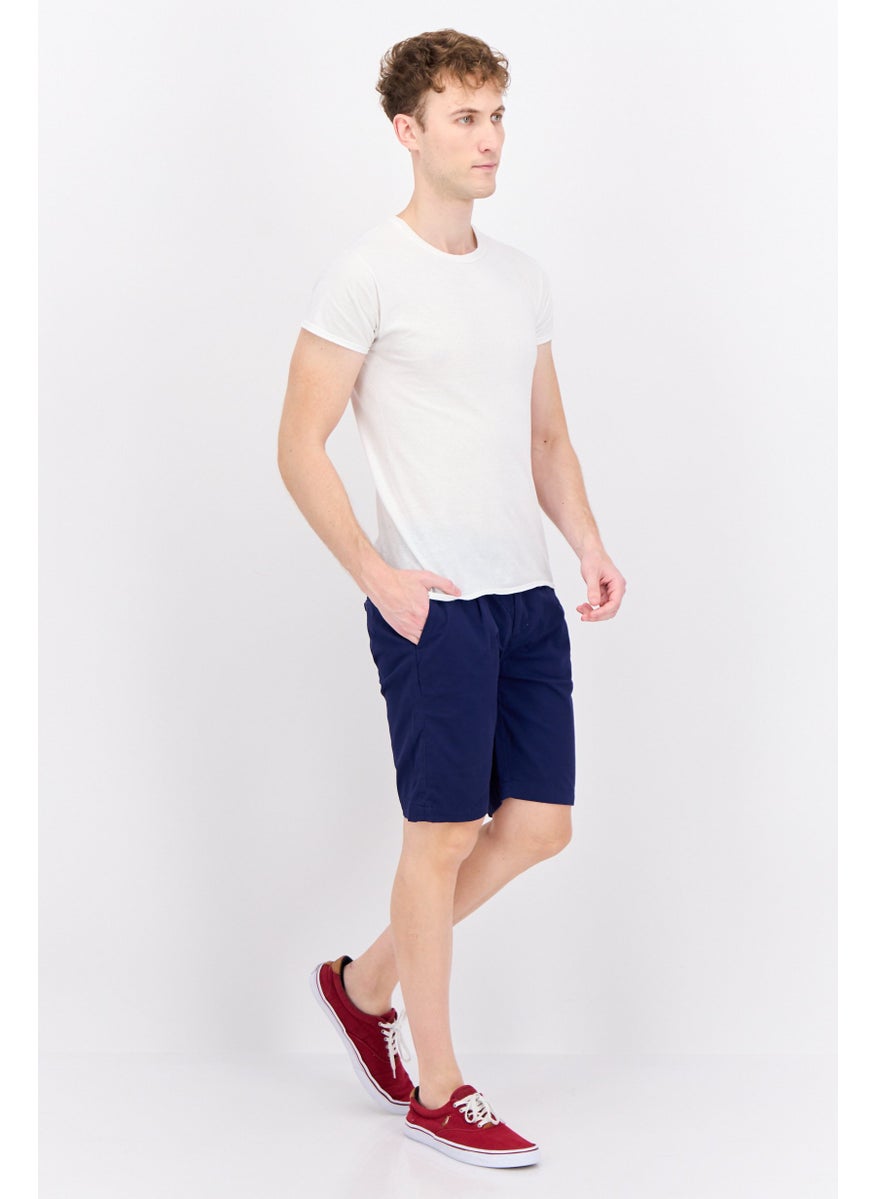 Gazzarrini Men Solid Chino Shorts, Navy  - Image 4