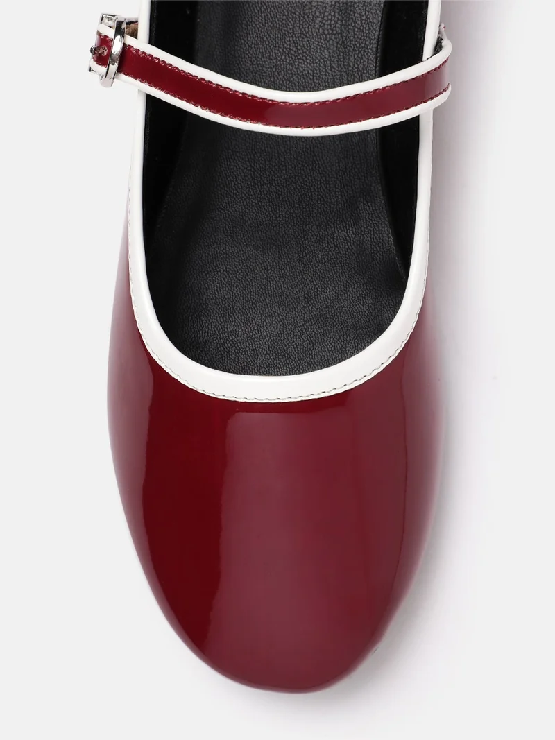 ZORIWORLD  SANGRIA Cherry Red Flats for Women Vegan Patent Leather Ballerinas for Women | Best Price UAE