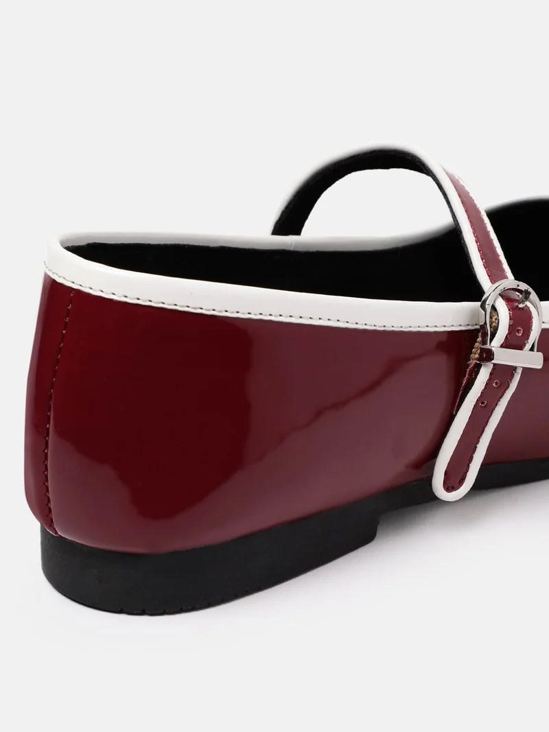 ZORIWORLD  SANGRIA Cherry Red Flats for Women Vegan Patent Leather Ballerinas for Women | Best Price UAE