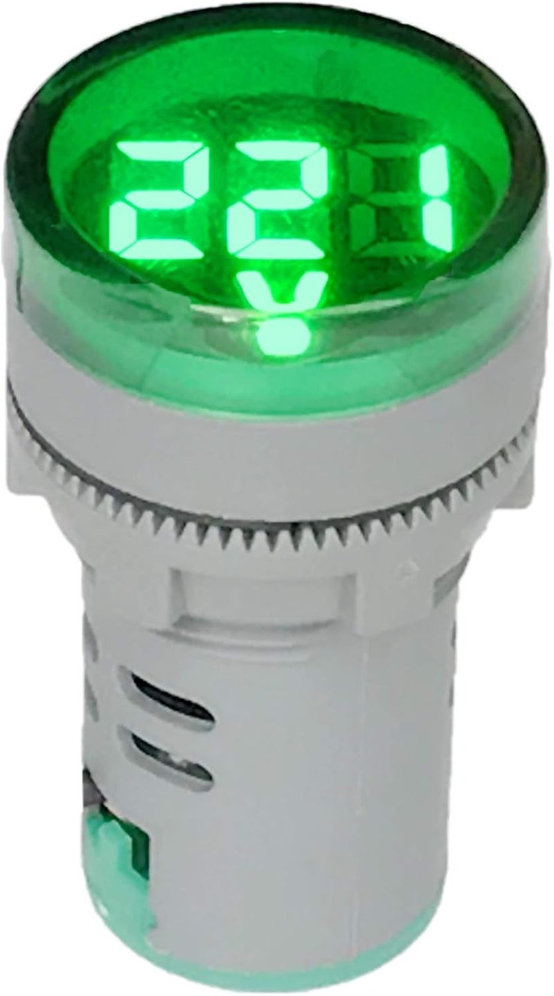NOYITO 80-500V AC Digital Voltmeter 110V 220V 380V Red Green Yellow Blue White LCD Digital Display Small Round Head (Pack of 2) (Green) - Image 3