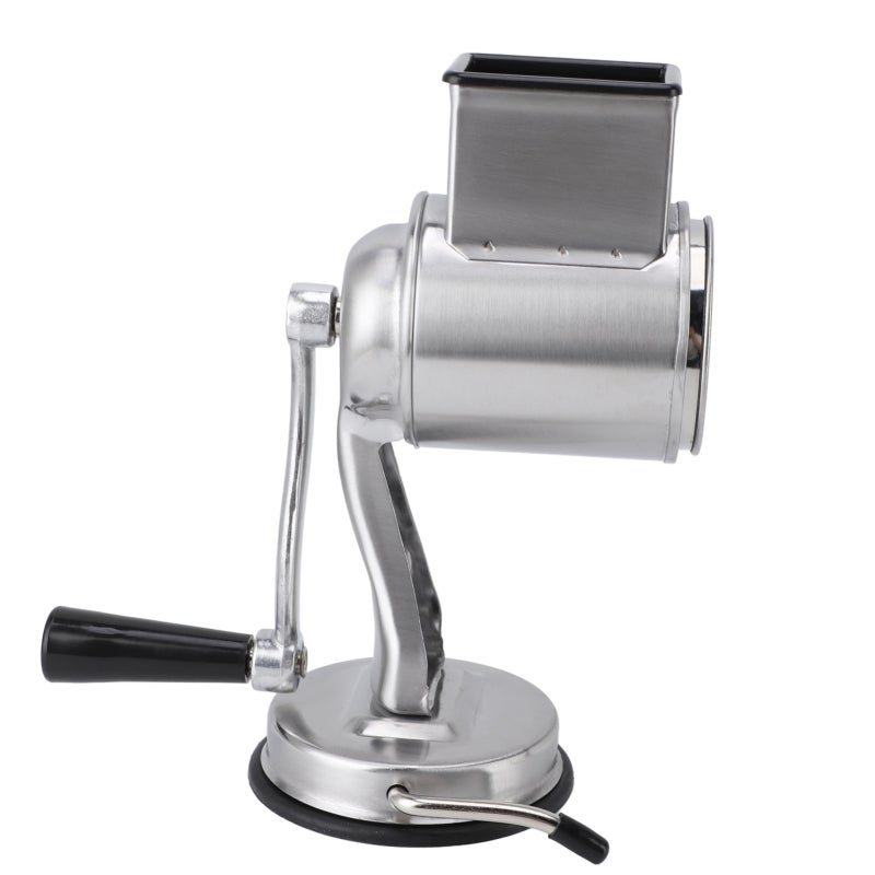 Manual Cheese Grater Stainless Steel Construction Multifunctional Hand Crank Shredder - Secure Suction Cup Design Efficient Labor Saving Grinder for Home Kitchen Cooking - Image 3