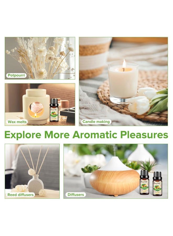 PHATOIL Coconut & Vanilla Fragrance Oils Set, 10 Pcs Aromatherapy Oils Set, for Diffusers, Home Care, DIY Soap Candle Making Scents, Fragrance, Aromatherapy, Humidifiers, for Friend (10ml) - Image 3