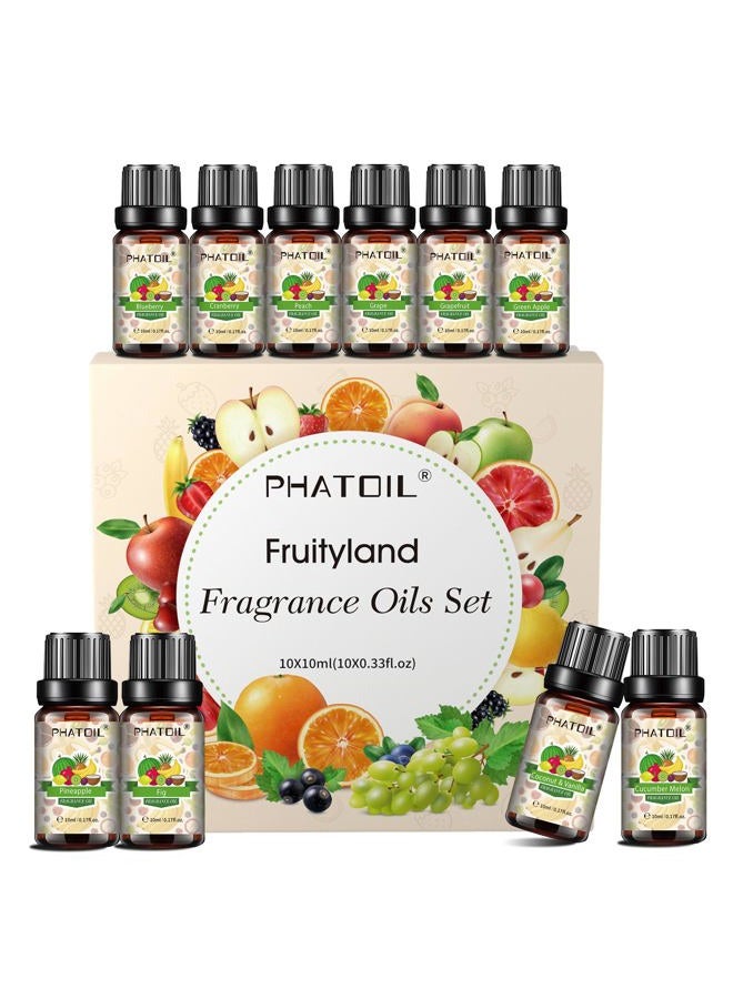 PHATOIL Coconut & Vanilla Fragrance Oils Set, 10 Pcs Aromatherapy Oils Set, for Diffusers, Home Care, DIY Soap Candle Making Scents, Fragrance, Aromatherapy, Humidifiers, for Friend (10ml) - Image 1