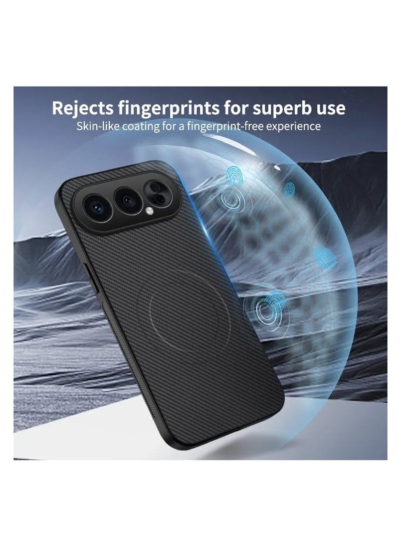 general Magnetic Protective Case Compatible with Honor 500 Pro 5G [Supports Wireless Charging] Carbon Fiber Textured Leather Case Drop-Resistant Shockproof Back Cover Honor 500 Pro - Image 3