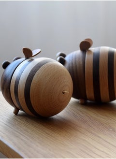M MIAOYAN Bee-Shaped Toothpick Holder, Solid Wood, Creative and Personalized, for Home Use, High-End Wooden Toothpick Jar for Restaurants and Living Rooms, Cute Design.  - Image 1