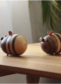 M MIAOYAN Bee-Shaped Toothpick Holder, Solid Wood, Creative and Personalized, for Home Use, High-End Wooden Toothpick Jar for Restaurants and Living Rooms, Cute Design.  - Image 2
