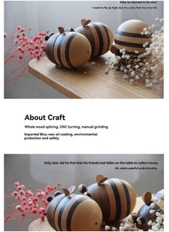 M MIAOYAN Bee-Shaped Toothpick Holder, Solid Wood, Creative and Personalized, for Home Use, High-End Wooden Toothpick Jar for Restaurants and Living Rooms, Cute Design.  - Image 4