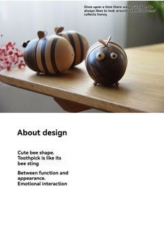 M MIAOYAN Bee-Shaped Toothpick Holder, Solid Wood, Creative and Personalized, for Home Use, High-End Wooden Toothpick Jar for Restaurants and Living Rooms, Cute Design.  - Image 5