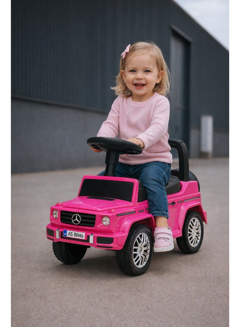 Mercedes Pink Push Ride-On Car for Kids – Elegant Design, Music Steering, - Image 2