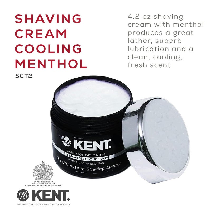 Kent SCT2 Shaving Cream Foam - Men's Cooling Menthol Shaving Cream, Perfect for Travel or Home, Gentle on Sensitive Skin - Image 2