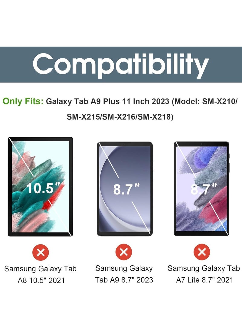 كابتن تيك حافظة أطفال لجهاز Galaxy Tab A9 Plus 2023، حافظة خفيفة الوزن مقاومة للصدمات صديقة للأطفال مع حامل مقبض قابل للتحويل للبنات والأولاد والأطفال الصغار - أزرق - Image 2