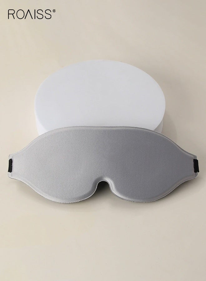 roaiss Unisex 3D Contoured Sleep Mask Features Light Blocking Design with Pressure Free Memory Foam, Adjustable Head Strap, Ergonomic Contour Shape, Perfect for Naps, Travel, and Daily Sleep, Blocks Light for Complete Darkness Grey - Image 1